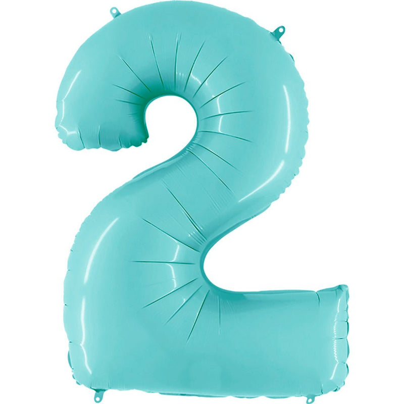 Foil Balloon Number 2 Light Blue