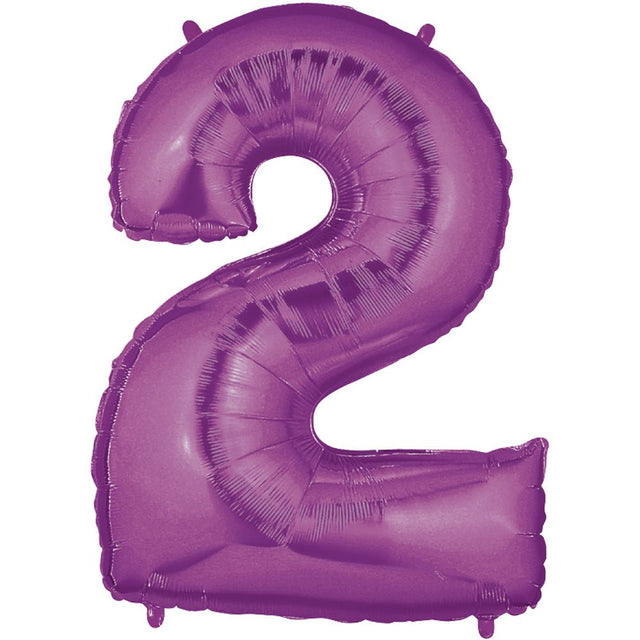 Foil Number 2 Purple Megaloon Balloon