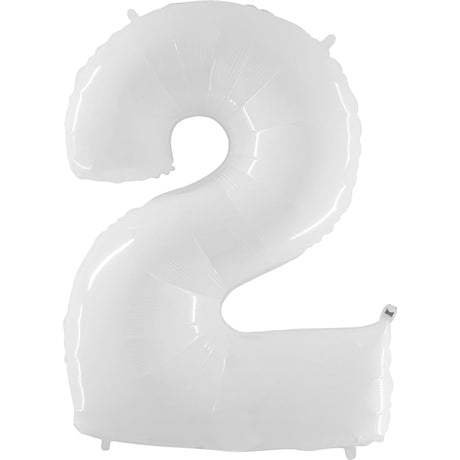 Foil Balloon Number 2 White 40 Inch