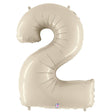 Foil Balloon Number 2 White Sand Megaloon