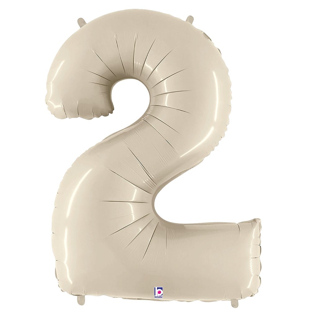 Foil Balloon Number 2 White Sand Megaloon
