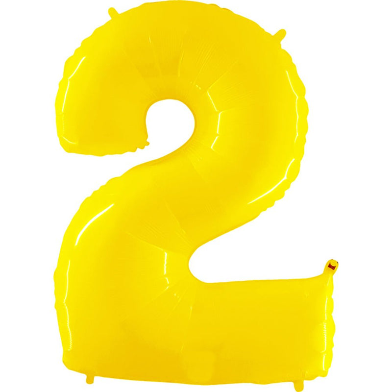 Foil Balloon Number 2 Yellow 40 Inch