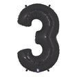 Foil Balloon Number 3 Black Megaloon