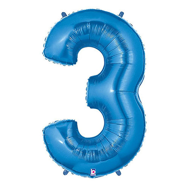 Foil Balloon Number 3 Blue Megaloon