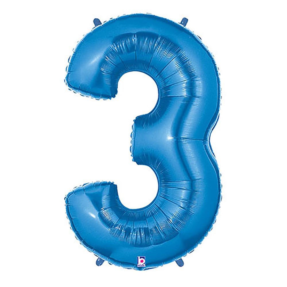 Foil Balloon Number 3 Blue Megaloon