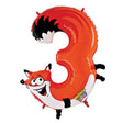 Foil Balloon Number 3 Fox Zooloon
