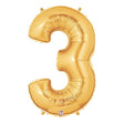 Foil Balloon Number 3 Gold Megaloon