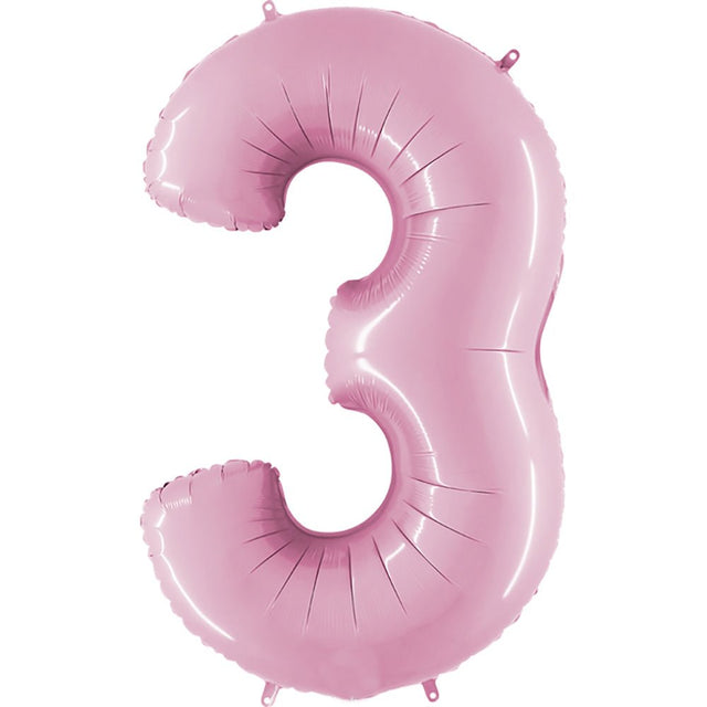 Foil Balloon Number 3 Pink