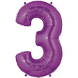 Foil Balloon Number 3 Purple Megaloon