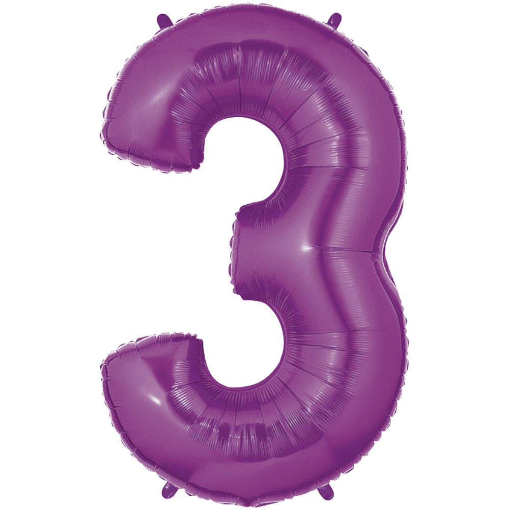 Foil Balloon Number 3 Purple Megaloon