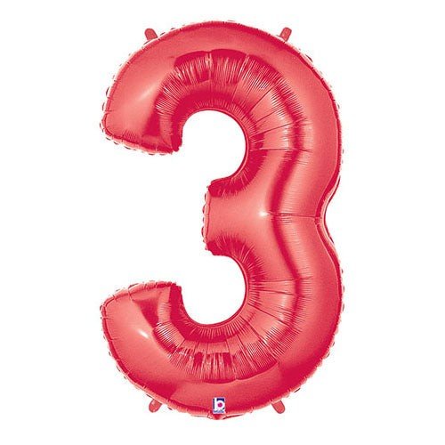 Foil Balloon Number 3 Red Megaloon