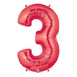 Foil Balloon Number 3 Red Megaloon