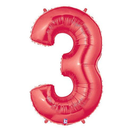 Foil Balloon Number 3 Red Megaloon