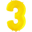 Foil Number 3 Balloon Yellow 40 Inch