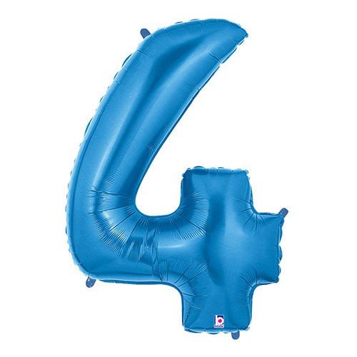 Foil Balloon Number 4 Blue Megaloon