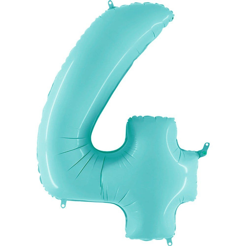 Foil Balloon Number 4 Light Blue