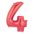 Foil Balloon Number 4 Red Megaloon