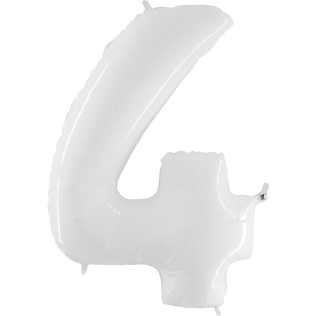 Foil Balloon Number 4 White 40 Inch