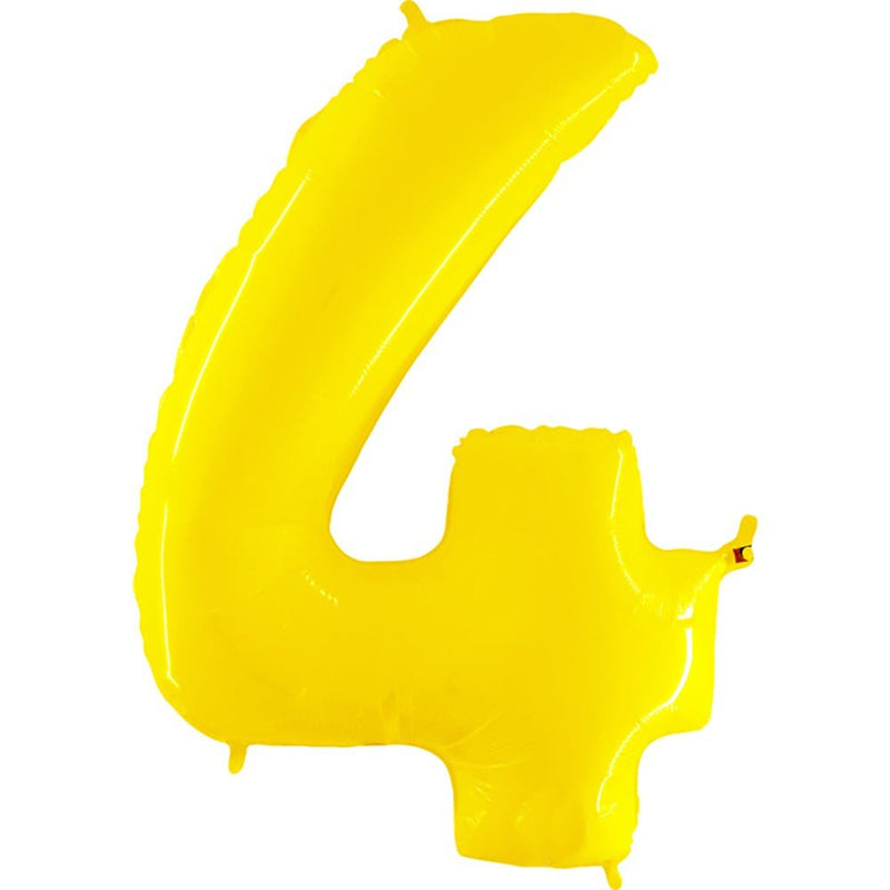 Foil Balloon Number 4 Yellow 40 Inch