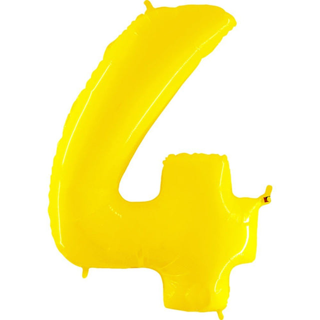 Foil Balloon Number 4 Yellow 40 Inch