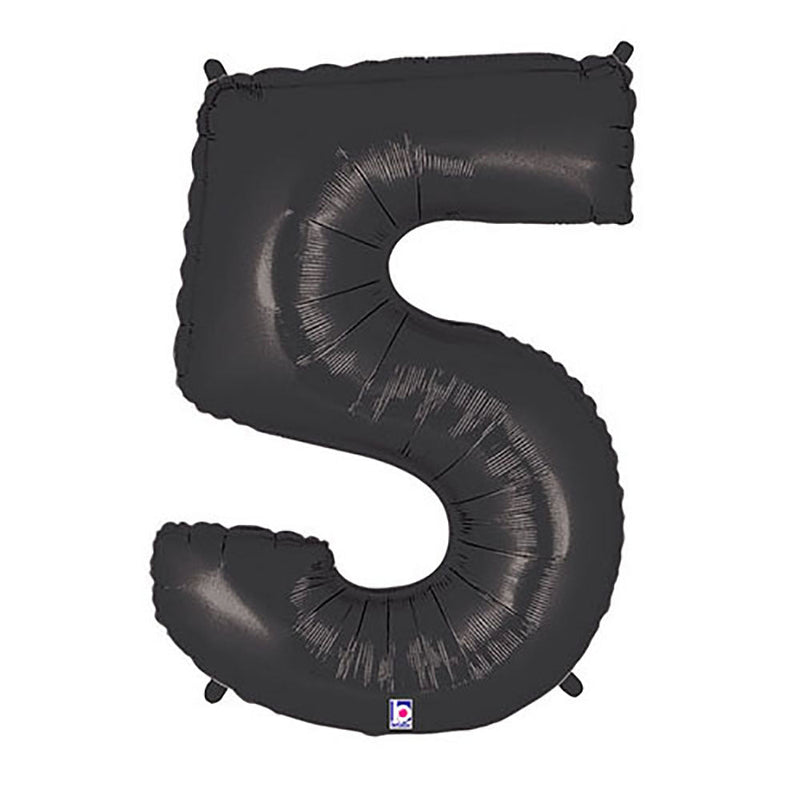 Foil Balloon Number 5 Black Megaloon