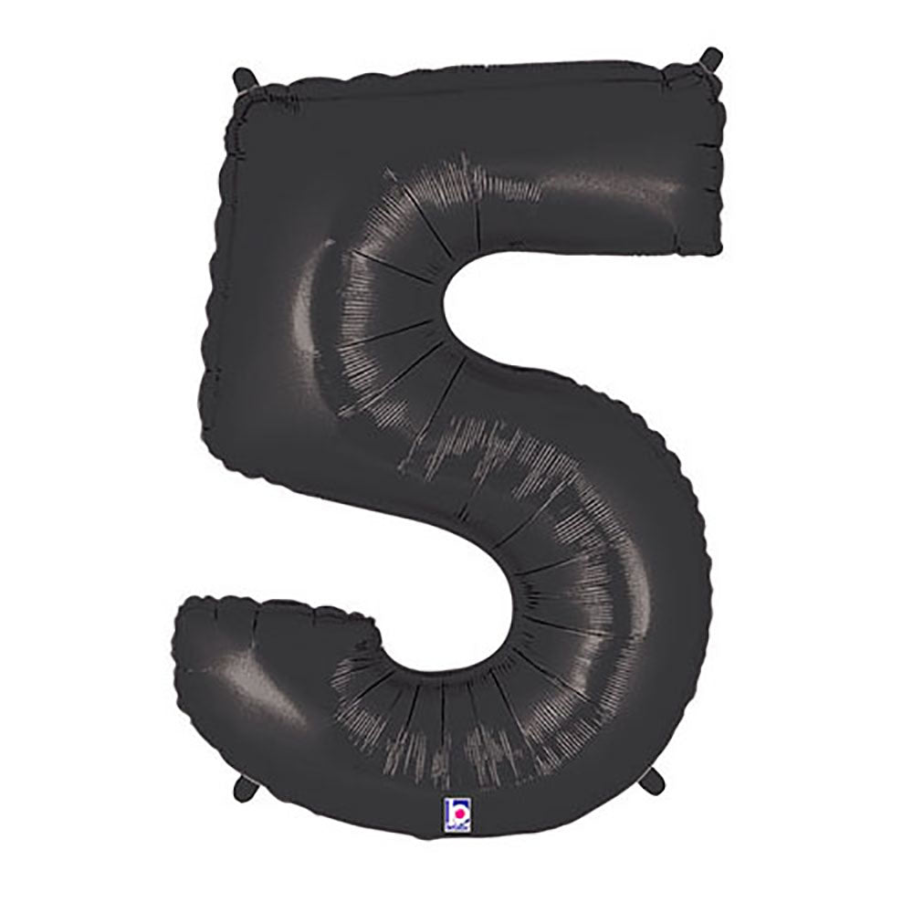 Foil Balloon Number 5 Black Megaloon