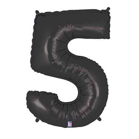 Foil Balloon Number 5 Black Megaloon