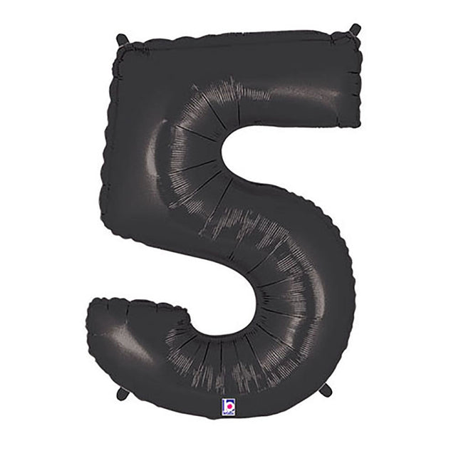 Foil Balloon Number 5 Black Megaloon