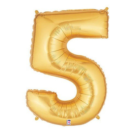 Foil Balloon Number 5 Gold Megaloon