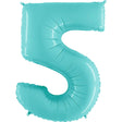 Foil Balloon Number 5 Light Blue
