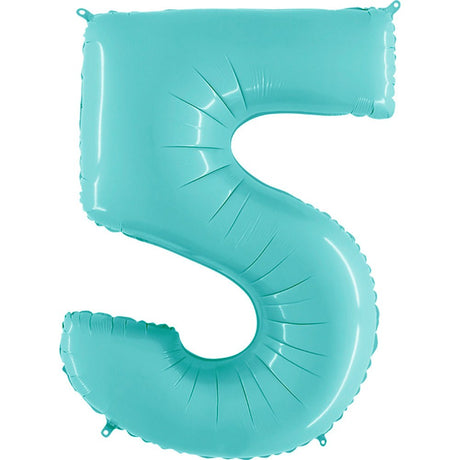 Foil Balloon Number 5 Light Blue