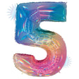 Foil Balloon Number 5 Opal Rainbow