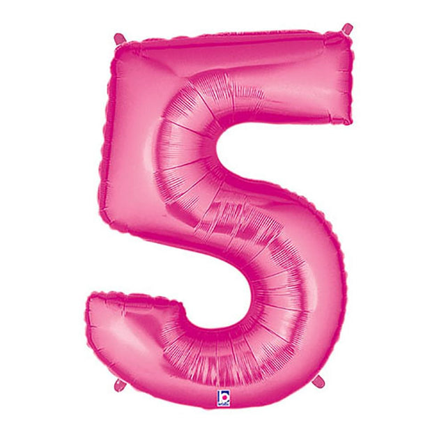 Foil Balloon Number 5 Pink Megaloon