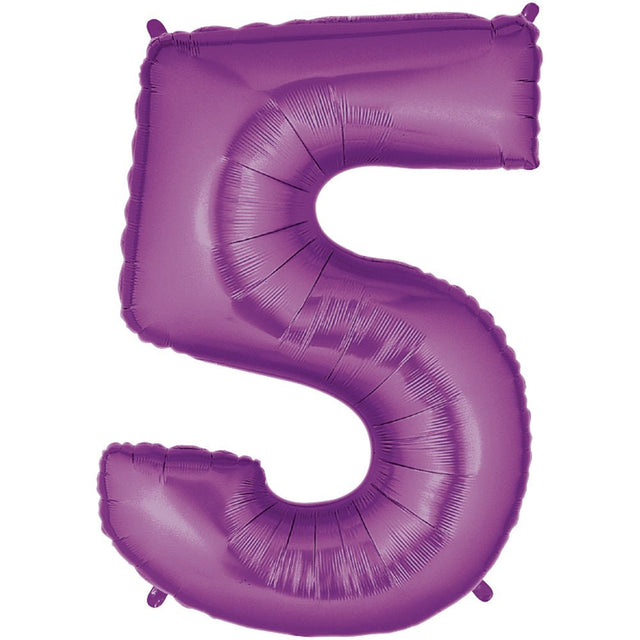 Foil Balloon Number 5 Purple Megaloon