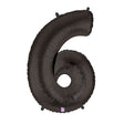 Foil Balloon Number 6 Black Megaloon