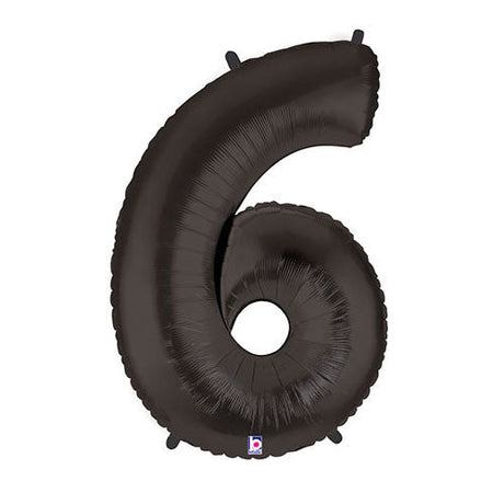 Foil Balloon Number 6 Black Megaloon