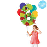 Foil Balloon Number 6 Caterpillar Zooloon