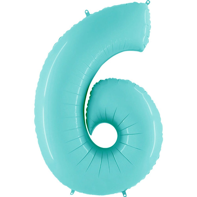 Foil Balloon Number 6 Light Blue