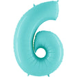 Foil Balloon Number 6 Light Blue