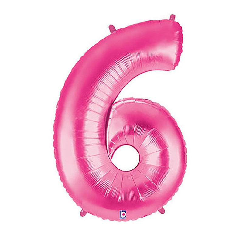 Foil Balloon Number 6 Pink Megaloon