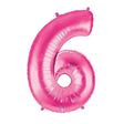 Foil Balloon Number 6 Pink Megaloon