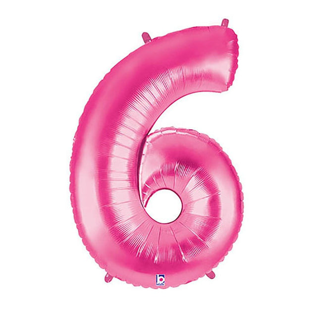 Foil Balloon Number 6 Pink Megaloon