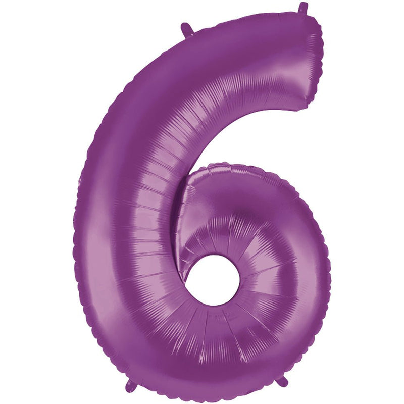 Foil Balloon Number 6 Purple Megaloon