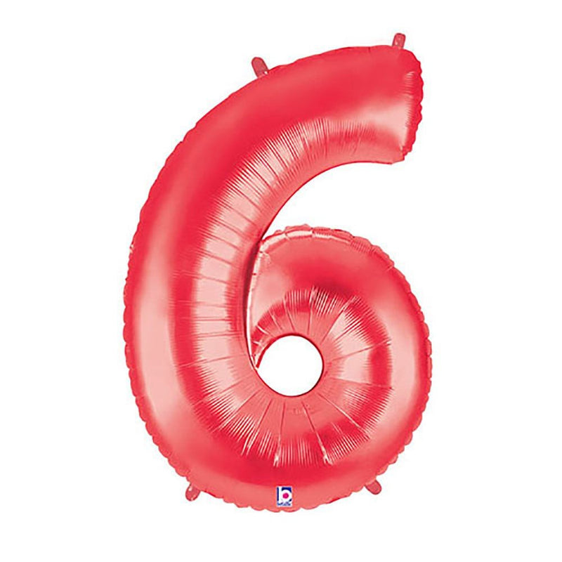 Foil Balloon Number 6 Red Megaloon