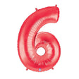Foil Balloon Number 6 Red Megaloon
