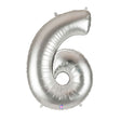 Foil Number 6 Silver Balloon