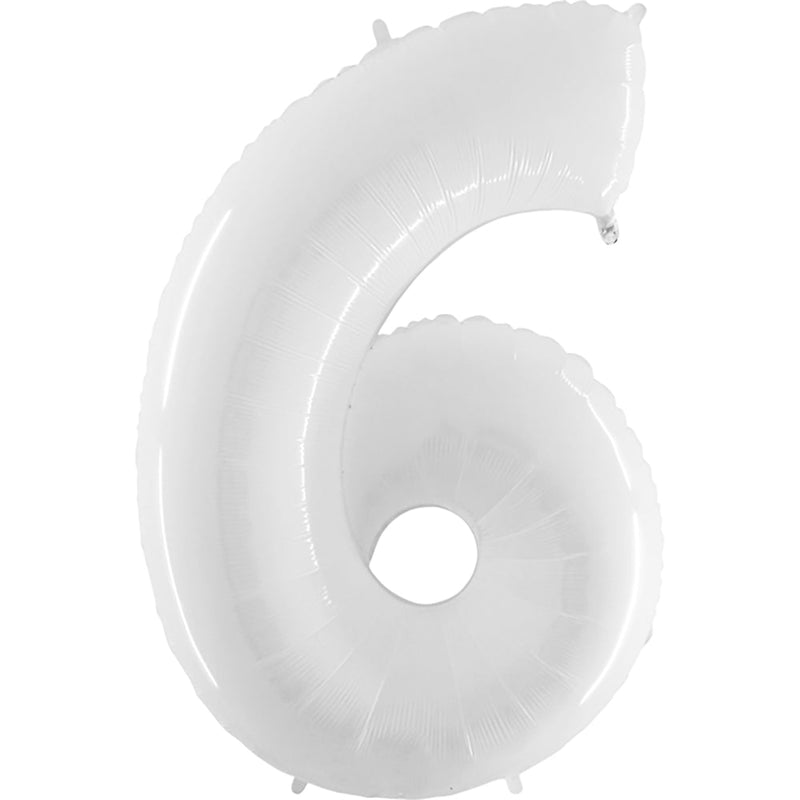 Foil Balloon Number 6 White