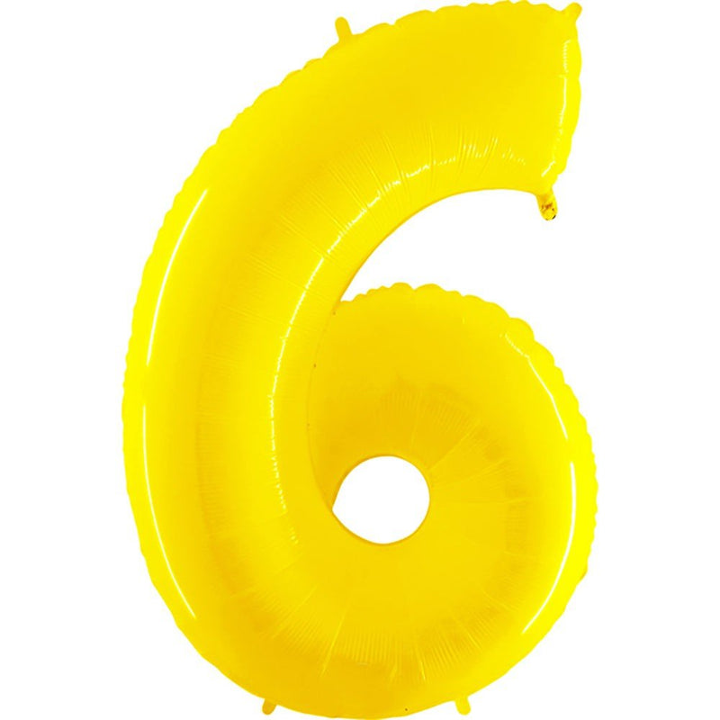Foil Balloon Number 6 Yellow