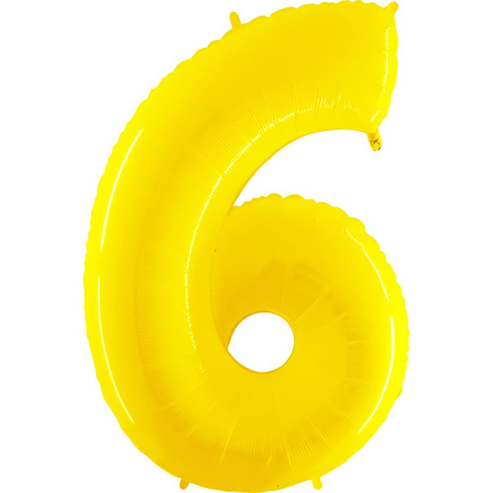Foil Balloon Number 6 Yellow