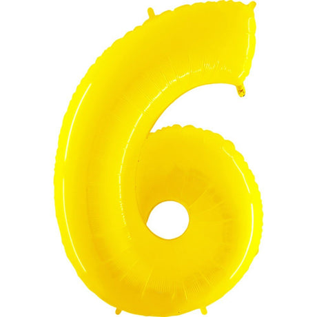 Foil Balloon Number 6 Yellow